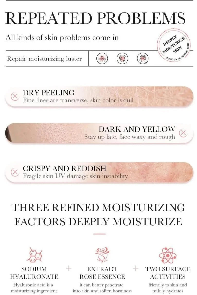 Rose Hyaluronic Acid Skin Care Set 6pcs