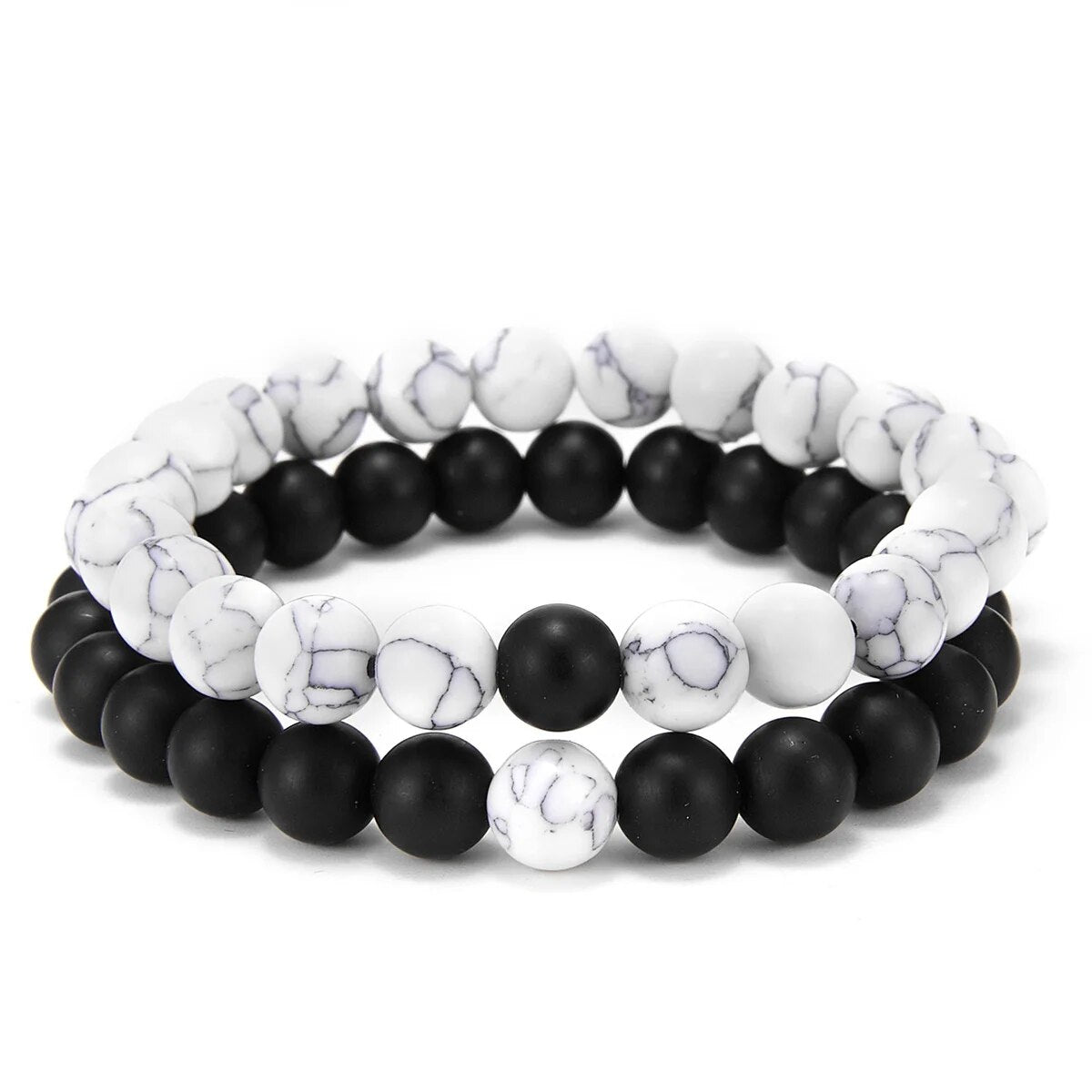 Natural Lava Stones Matching Bracelets 2Pcs/Set (4 Choices)