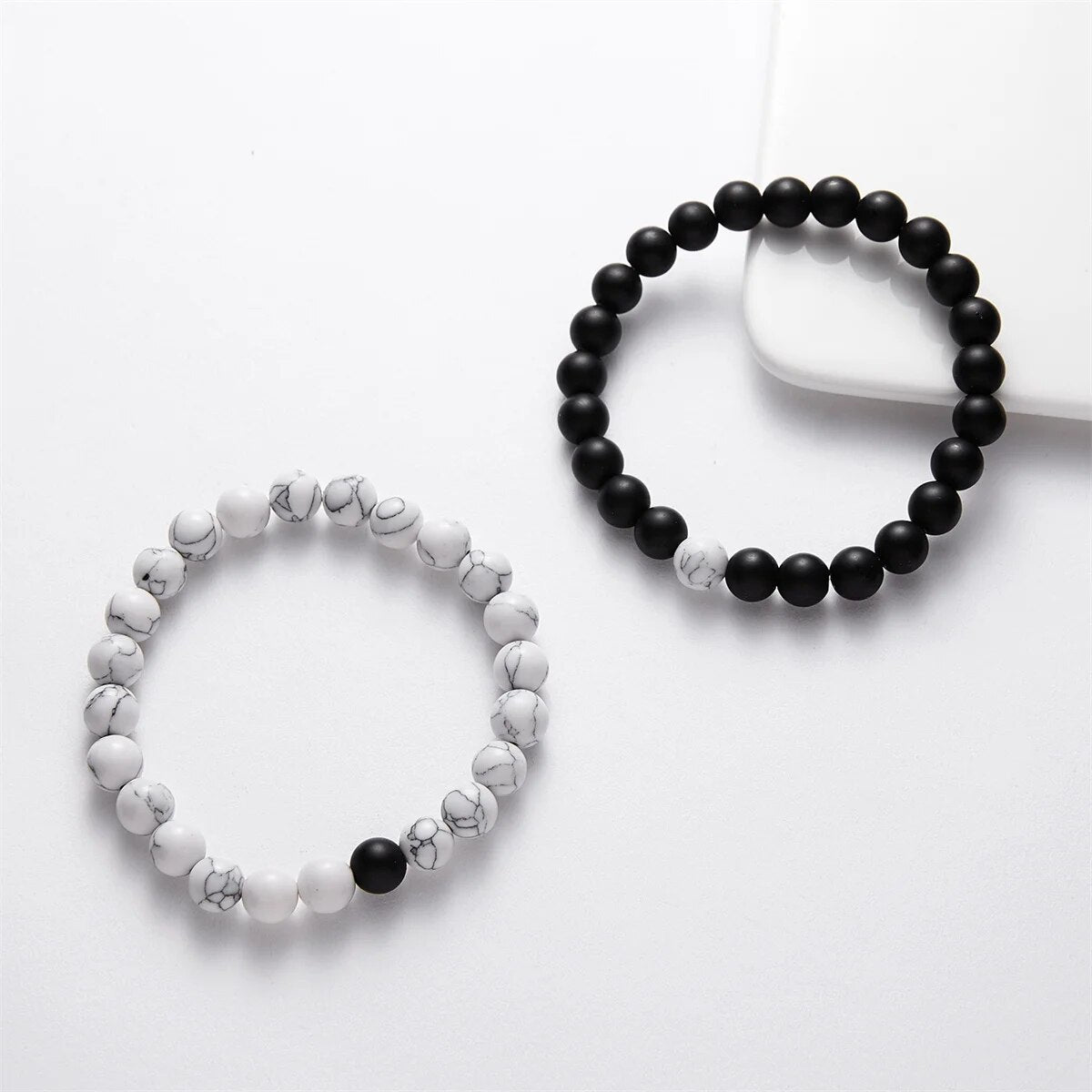 Natural Lava Stones Matching Bracelets 2Pcs/Set (4 Choices)