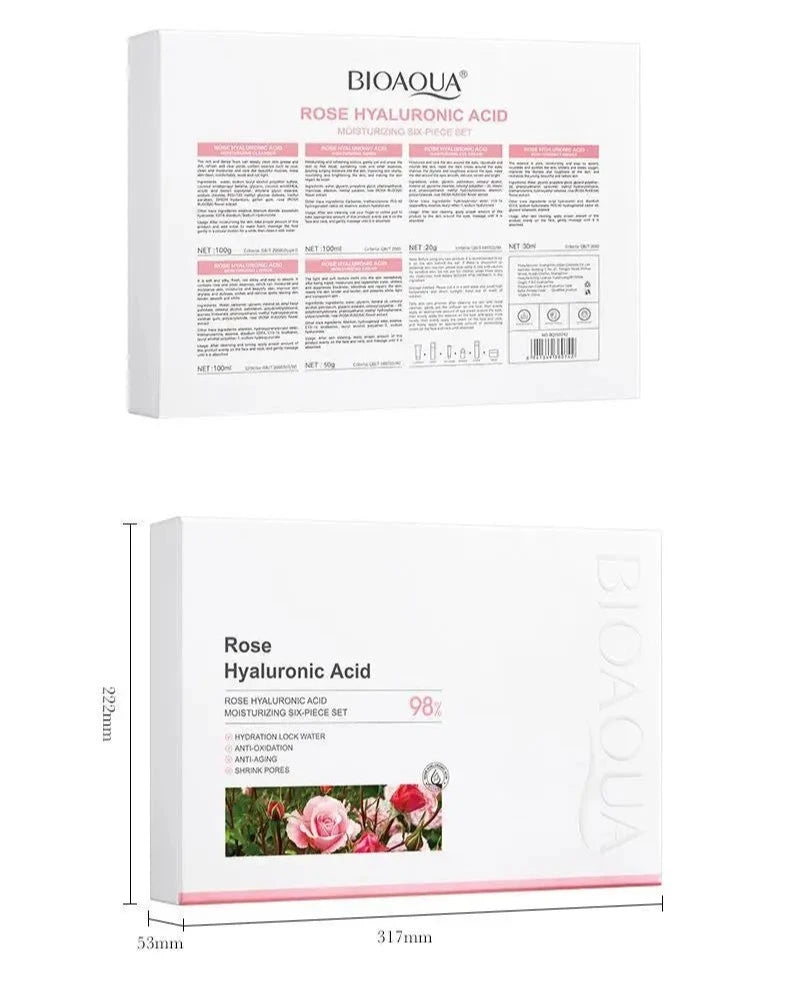 Rose Hyaluronic Acid Skin Care Set 6pcs