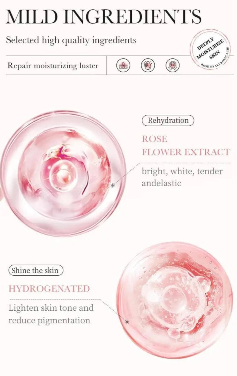 Rose Hyaluronic Acid Skin Care Set 6pcs