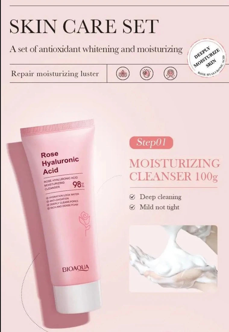 Rose Hyaluronic Acid Skin Care Set 6pcs